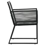 vidaXL Ensemble à manger d'extérieur 5 Pièces Rotin PVC Noir