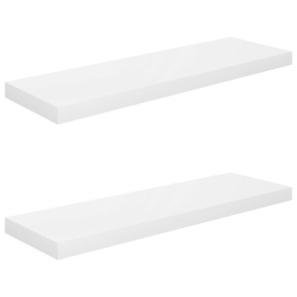 vidaXL Étagère murale flottante 2 Pièces Blanc brillant 80x23 5x3 8cm MDF
