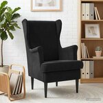vidaXL Fauteuil Noir Velours