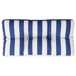 vidaXL Coussin de palette rayures bleues et blanches 70x40x12 cm tissu