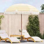 vidaXL Parasol Jaune et blanc Ø 205 x 209 cm Acier