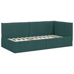 vidaXL Cadre de lit d'angle Vert foncé 80 x 200 cm Velours