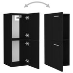 vidaXL Armoire de salle de bain Noir 30x30x80 cm Aggloméré