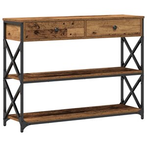 vidaXL Table Console avec tiroir Bois ancien 100 x 28 x 75 cm