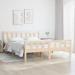 vidaXL Cadre de lit bois massif 120x190 cm petit double
