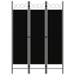 vidaXL Cloison de séparation 3 panneaux Noir 120x180 cm