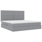 vidaXL Lit de rangement LED avec matelas Gris clair 200 x 200 cm Tissu