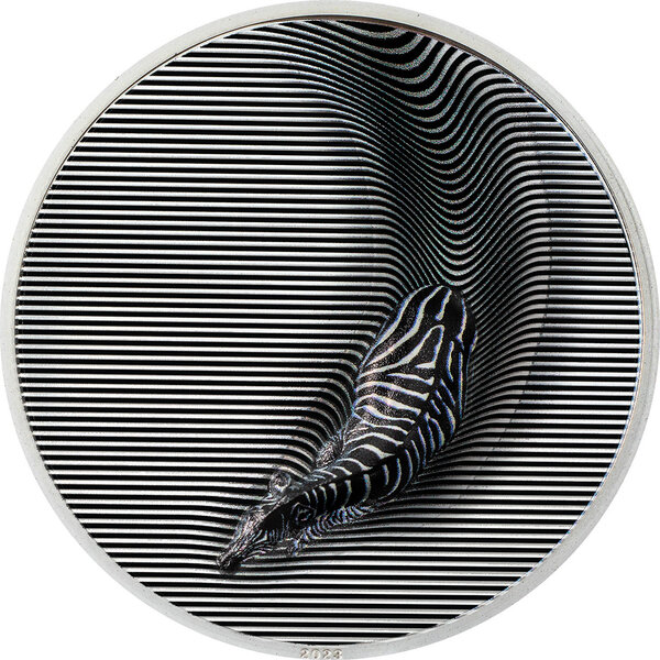 Monnaie ZEBRA Camouflage of Nature 3 Oz Silver Coin 20$ Palau 2023
