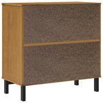 vidaXL Buffet avec porte vitrée FLAM 80x40x80 cm bois massif de pin