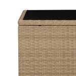 vidaXL Ensemble à manger de jardin et coussins 3 Pièces Beige poly rotin