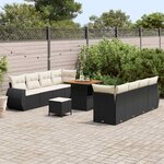vidaXL Ensemble de canapé de jardin 11 Pièces Noir Poly rotin