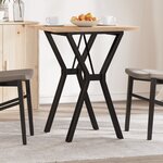 vidaXL Table à manger cadre en Y 60x60x75 5cm bois de pin massif acier