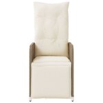 vidaXL Chaises inclinables de jardin lot de 2 avec table beige rotin