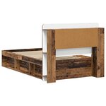 vidaXL Cadre de lit avec rangement Bois ancien 90 x 190 cm
