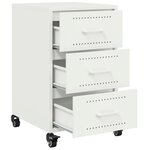 vidaXL Table de chevet blanc 36x39x59 cm acier