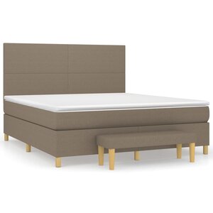 vidaXL Sommier à lattes de lit avec matelas Taupe 160x200 cm Tissu