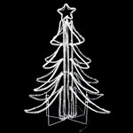 vidaXL Arbres de Noël pliables avec LED 2 Pièces Blanc chaud 87x87x93 cm