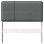vidaXL Tête de lit capitonnée Blanc et gris clair 75 cm Pin massif
