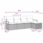 vidaXL Ensemble de canapé de jardin 5 Pièces Marron Poly rotin