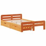 vidaXL Cadre de lit sans matelas cire marron 135x190cm bois pin massif