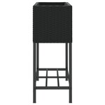 vidaXL Jardinières avec étagère 2 Pièces noir 70x28x70 cm résine tressée