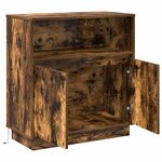 vidaXL Buffet LED Chêne fumé 71 x 34 5 x 75 cm Bois d'ingénierie
