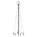 vidaXL Sapin de Noël avec piquet Blanc froid 108 LED 180 cm