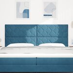 vidaXL Tête de lit avec tête de lit Bleu foncé 200 cm Velours