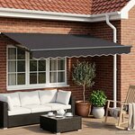 vidaXL Store rétractable manuel avec LEDs Anthracite 3 x 2 m