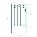 vidaXL Portail de clôture avec dessus arqué Acier 100x150 cm Vert