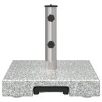 vidaXL Base de parasol à roulettes avec poignée granit gris 29 kg carrée