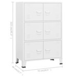 vidaXL Coffre de rangement industriel Blanc 75x40x115 cm Métal
