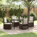 vidaXL Ensemble de salle à manger pour jardin 5 Pièces Marron polyrotin