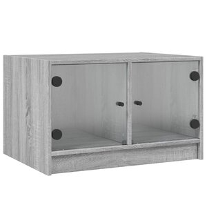 vidaXL Table basse avec portes en verre sonoma gris 68x50x42 cm