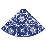vidaXL Jupe de sapin de Noël de luxe avec chaussette Bleu 122 cm Tissu