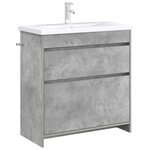 vidaXL Meuble sous lavabo de salle de bain Gris béton