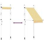 vidaXL Auvent rétractable manuel 100 cm Rayures oranges et blanches
