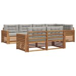 vidaXL Ensemble de canapés d'extérieur 7 pc Gris Naturel et Clair