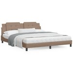 vidaXL Lit avec matelas cappuccino 180x200 cm similicuir