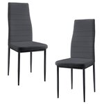Lot de 2 chaises de salle à manger sièges empilables synthétique 96 cm gris foncé 03_0005743