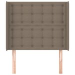 vidaXL Tête de lit avec oreilles Taupe 93x16x118/128 cm Tissu