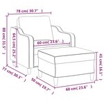 vidaXL Fauteuil avec repose-pied Marron 60 cm Tissu