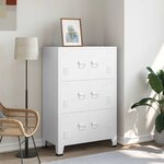 vidaXL Coffre de rangement industriel Blanc 75x40x115 cm Métal