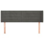 vidaXL Tête de lit avec oreilles Gris foncé 147x16x78/88 cm Velours