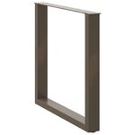 vidaXL Pieds de table à manger en U 3 pièces Acier naturel 80 x (72-73) cm Acier
