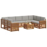 vidaXL Ensemble de canapés d'extérieur 10 pc Naturel et gris clair
