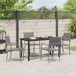 vidaXL Ensemble de salle à manger pour jardin 5 Pièces Gris Poly rotin