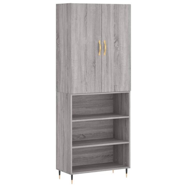 vidaXL Buffet haut Sonoma gris 69 5x34x180 cm Bois d'ingénierie