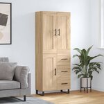 vidaXL Buffet haut Chêne sonoma 69 5x34x180 cm Bois d'ingénierie