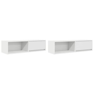 vidaXL Meubles TV 2 Pièces blanc 100x31x25 5 cm bois d'ingénierie